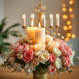 A stylish and elegant profile picture for an Instagram account dedicated to a business creating candle bouquets and scented candles
