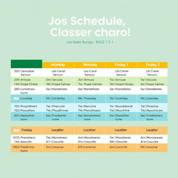 A visually appealing class schedule for a student named Joss Ibañez Bunag from BSCE 2-1