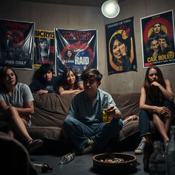 A thought-provoking scene depicting the impact of adolescent substance abuse