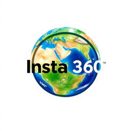 A logo design featuring the bold text 'Insta 360' prominently displayed in the foreground