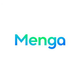 A modern and minimalist logo design for a fictional brand called 'Menga'