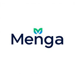 A modern and minimalist logo design for a fictional brand called 'Menga'