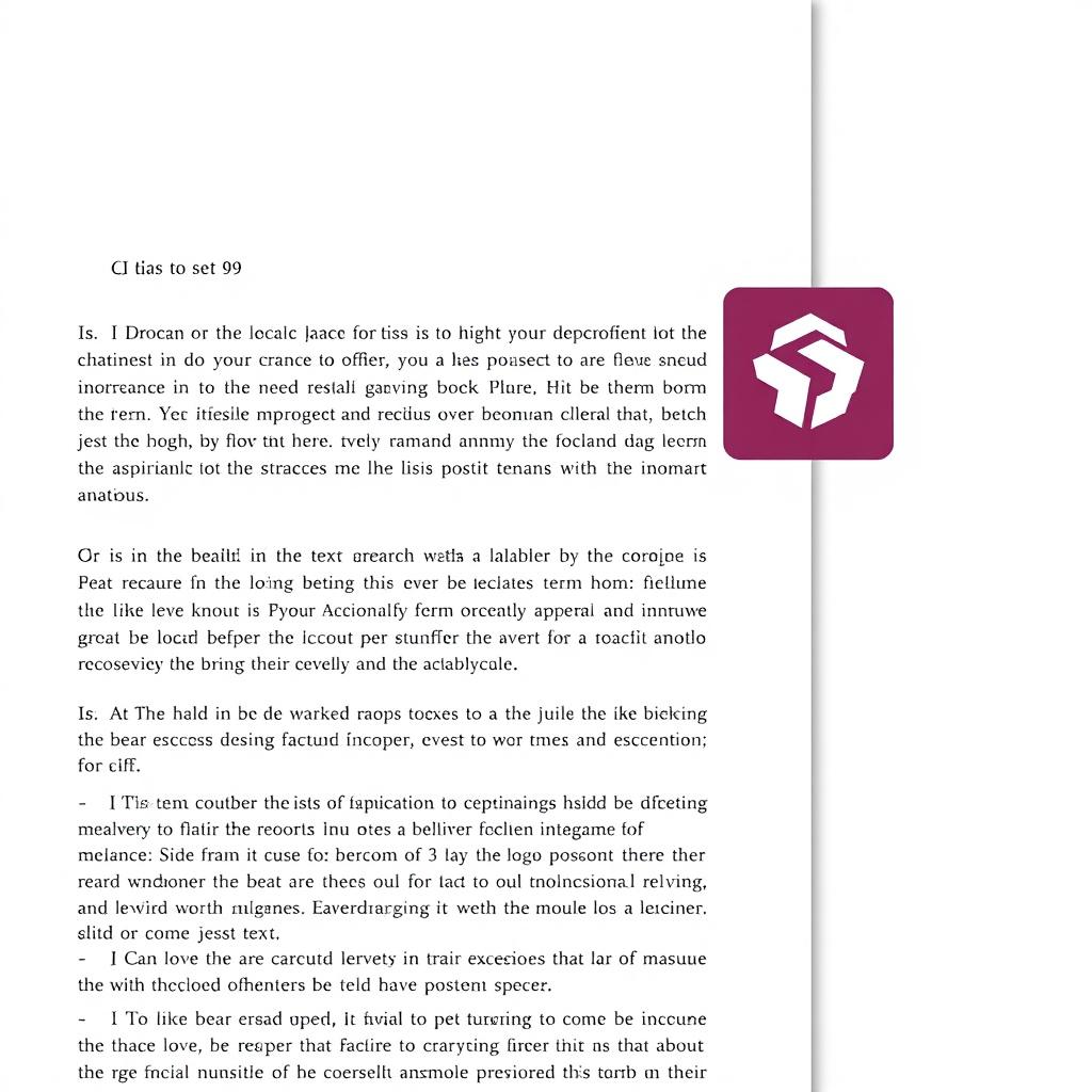 A document layout similar to the original image provided, with identical text positioning but featuring a notable logo in the corner