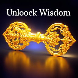 A large, ornate golden key, intricately designed with beautiful engravings, glowing radiantly at the center of a vibrant thumbnail