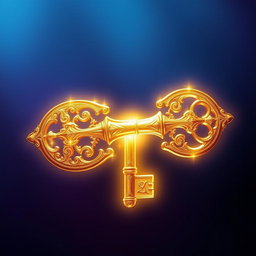 A large, beautifully crafted golden key, shining and glowing at the center of a visually striking thumbnail
