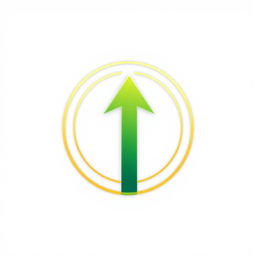 A stylized upward-facing arrow beautifully enclosed within a circle, symbolizing growth and progress