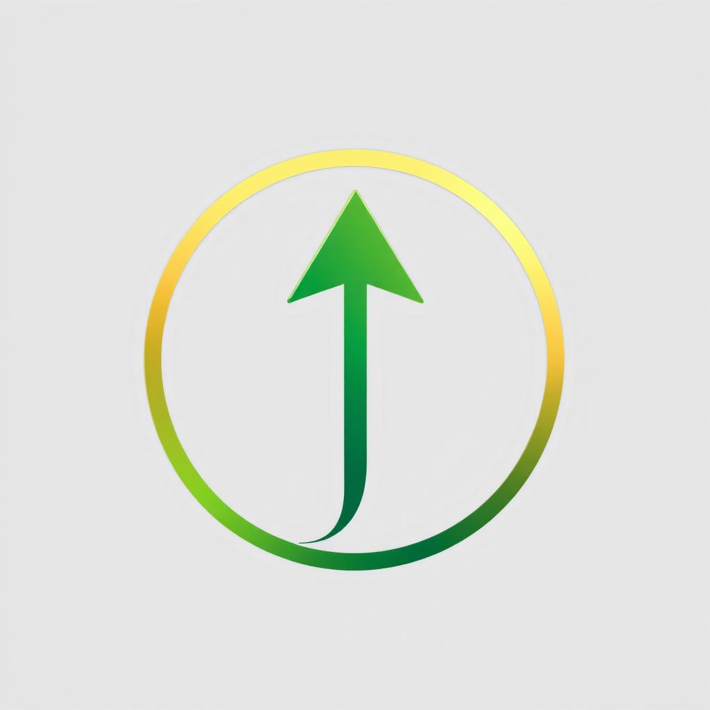 A stylized upward-facing arrow beautifully enclosed within a circle, symbolizing growth and progress