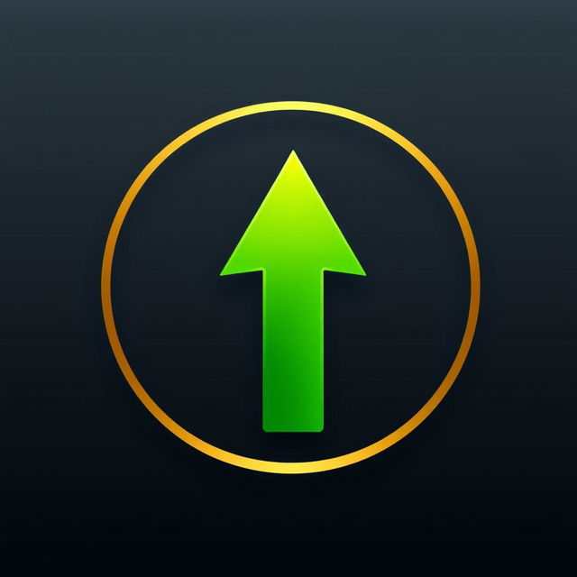 A stylized upward-facing arrow beautifully enclosed within a circle, symbolizing growth and progress