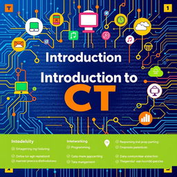 A vibrant and informative poster for an ICT (Information and Communication Technology) class