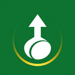 A symbol design featuring a stylized upward-facing arrow prominently placed within a circle