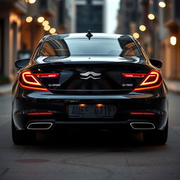 A stunning rear view of a Genesis G90 luxury sedan, showcasing its elegant and sophisticated design