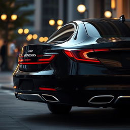 A stunning rear view of a Genesis G90 luxury sedan, showcasing its elegant and sophisticated design