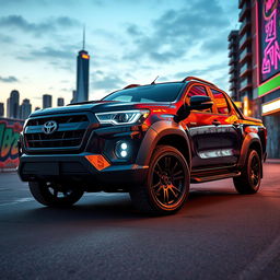 A modified Peykan pickup truck, showcasing its high-performance upgrades with a striking exterior finish