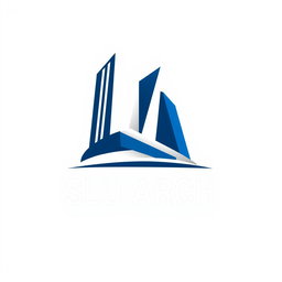 A modern and minimalist depiction of the SLU ARCH logo, featuring a stylized architectural design that combines bold lines and geometric shapes