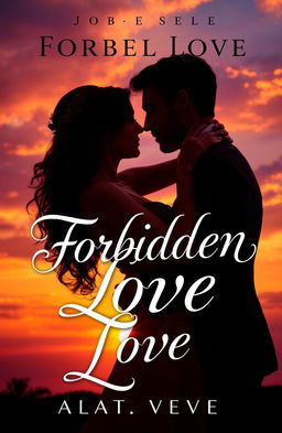 A stunning book cover for a novel titled 'Forbidden Love'