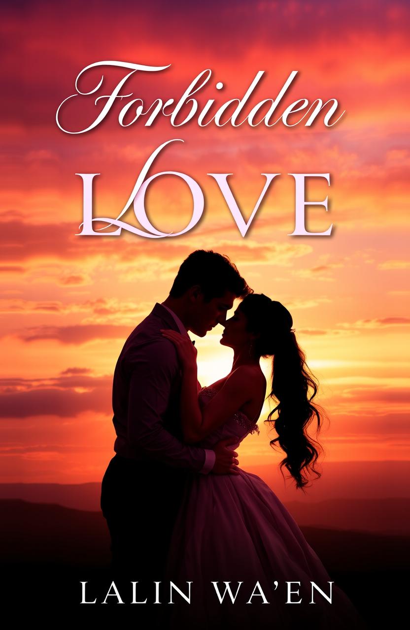 A stunning book cover for a novel titled 'Forbidden Love'