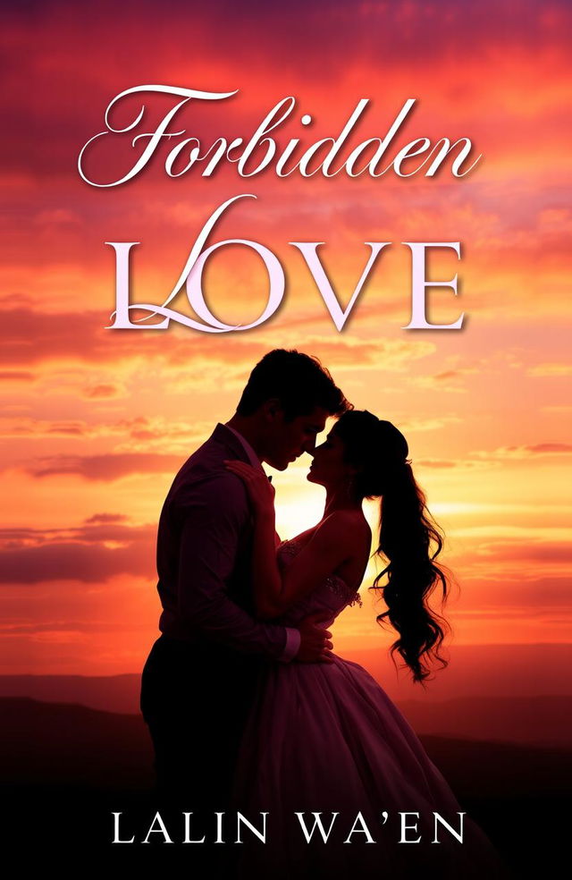 A stunning book cover for a novel titled 'Forbidden Love'