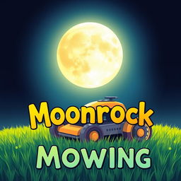 An enchanting illustration featuring a large, glowing moon dominating the night sky, casting a soft light across the scene