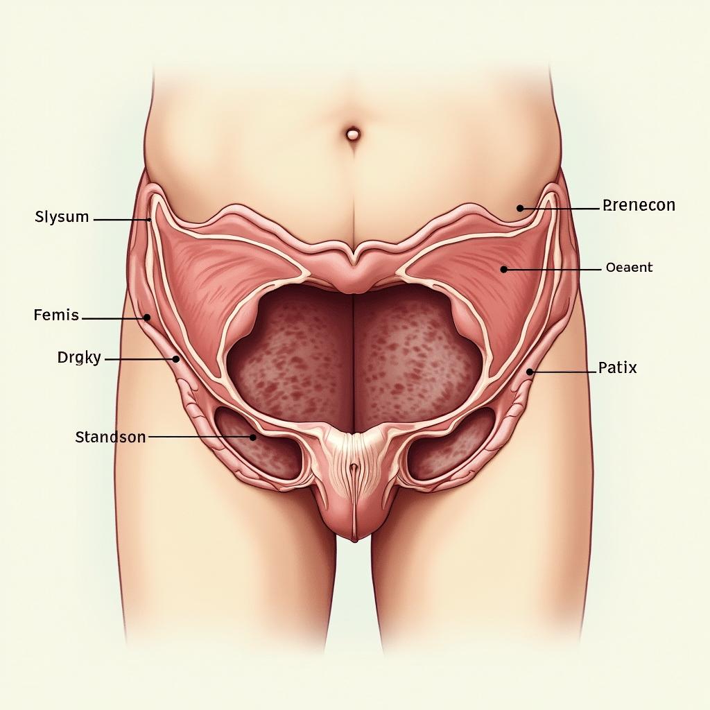 A detailed anatomical illustration of male genitals, showcasing the structure with a focus on realism and medical accuracy