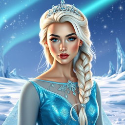 A reimagined version of Zendaya as a white actress portraying Elsa from Frozen