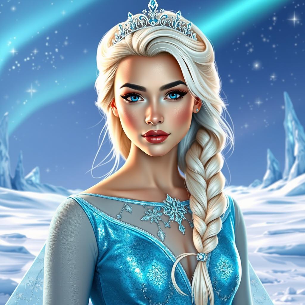A reimagined version of Zendaya as a white actress portraying Elsa from Frozen
