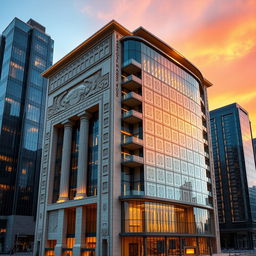 A 15-story building that combines two styles: Persian architecture from the Achaemenid era and modern design, merging historical elements with futuristic ones