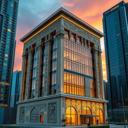 A 15-story building that combines two styles: Persian architecture from the Achaemenid era and modern design, merging historical elements with futuristic ones