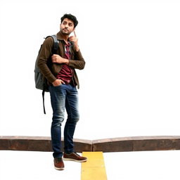 A person in a contemplative pose at a crossroads, symbolizing the dilemma between continuing education in their home country or studying abroad