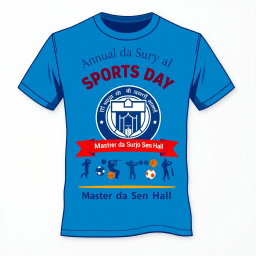 A simple yet eye-catching t-shirt design for the annual sports day at Master da Surjo Sen Hall, University of Dhaka