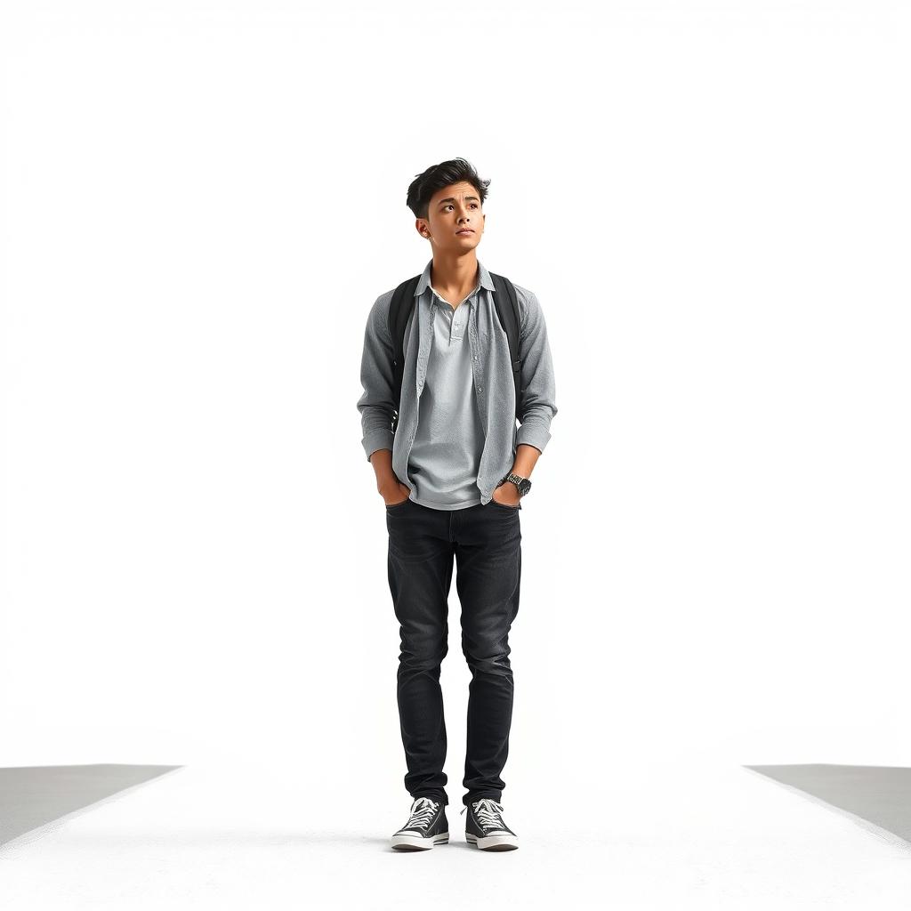 A person standing at a metaphorical crossroads, caught between the choice of pursuing education in their home country or studying abroad