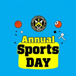 A simple yet vibrant t-shirt design for the annual sports day program of Master da Surjo Sen Hall, featuring the logo of the University of Dhaka prominently