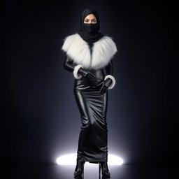 A mysterious woman wearing a niqab that covers her face except for her beautifully kohl-lined eyes