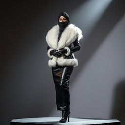 A mysterious woman wearing a niqab that covers her face except for her beautifully kohl-lined eyes