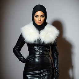 A mysterious woman wearing a niqab that covers her face except for her beautifully kohl-lined eyes