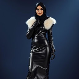 A mysterious woman wearing a niqab that covers her face except for her beautifully kohl-rimmed eyes