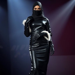 A mysterious woman wearing a niqab that covers her face except for her beautifully kohl-rimmed eyes