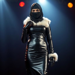 A mysterious woman wearing a niqab that covers her face except for her beautifully kohl-rimmed eyes