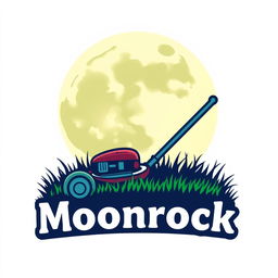 A logo design featuring a large, stylized moon as the central element, glowing with a soft, enticing light