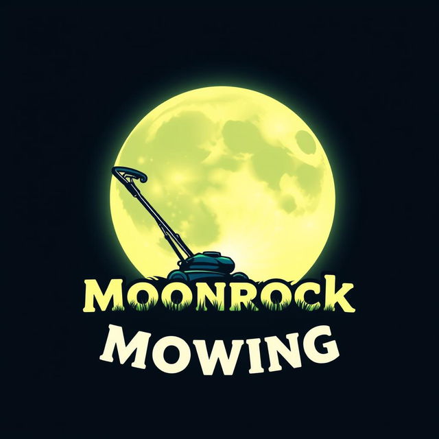 A logo design featuring a large, stylized moon as the central element, glowing with a soft, enticing light