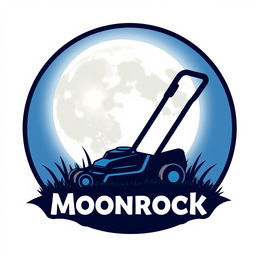 A logo design featuring a large, stylized moon as the central element, glowing with a soft, enticing light
