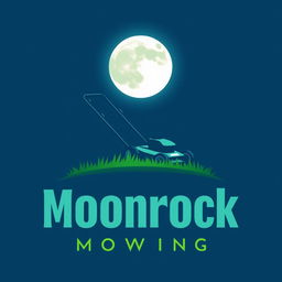 A logo design featuring a large, stylized moon as the central element, casting a soft light