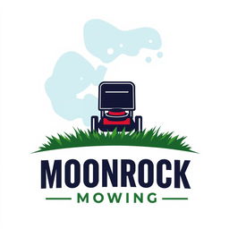 A logo design featuring a large, stylized moon as the central element, casting a soft light