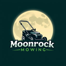 A logo design featuring a large, stylized moon with a soft glow, serving as the backdrop