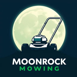 A logo design featuring a large, stylized moon with a soft glow, serving as the backdrop