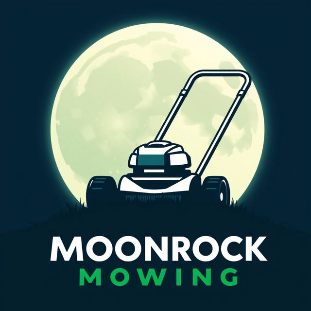 A logo design featuring a large, stylized moon with a soft glow, serving as the backdrop