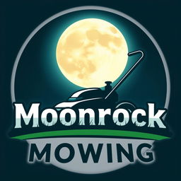 A logo design featuring a large, stylized moon with a soft glow, serving as the backdrop