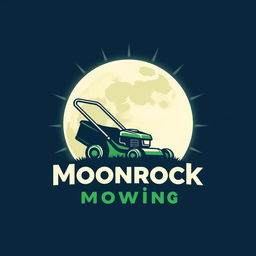 A logo design that features a large, stylized moon, radiating a gentle, luminous glow in the background