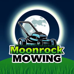 A logo design that features a large, stylized moon, radiating a gentle, luminous glow in the background