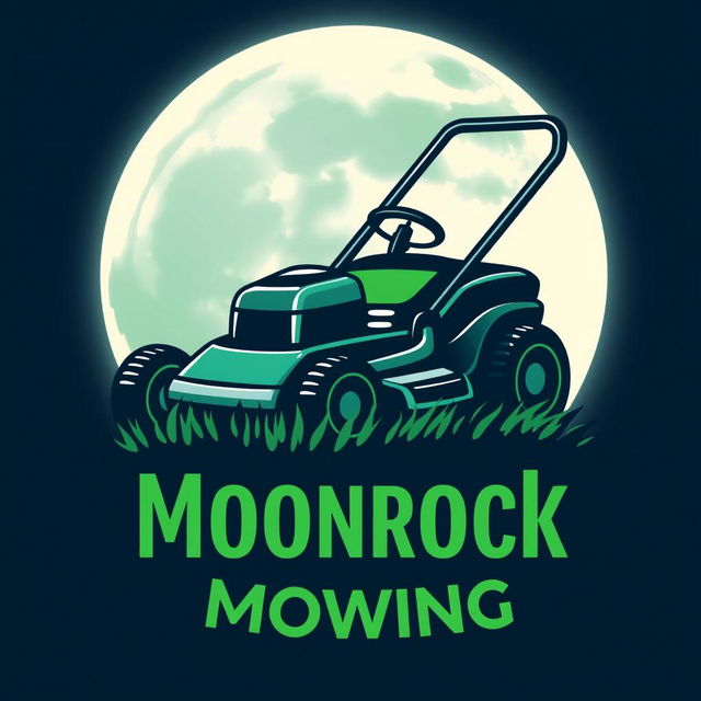 A logo design that features a large, stylized moon, radiating a gentle, luminous glow in the background