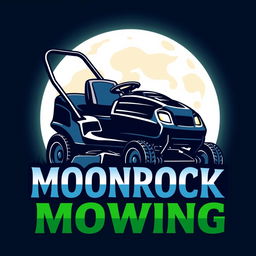 A bold and artistic logo design featuring a large, stylized moon with a soft, luminous glow that serves as the backdrop